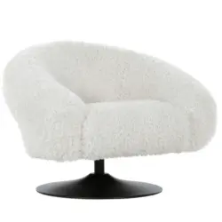 Sessel in Pl&uuml;sch Wei&szlig;