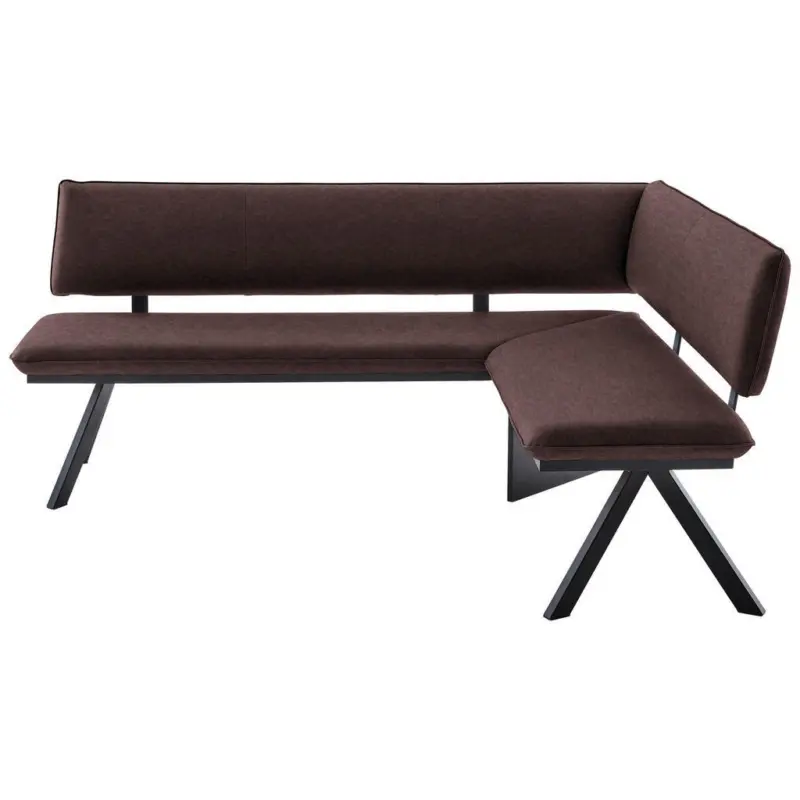 Eckbank 205/165 cm in Schwarz, Dunkelbraun