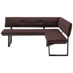 Eckbank 205/165 cm in Schwarz, Dunkelbraun