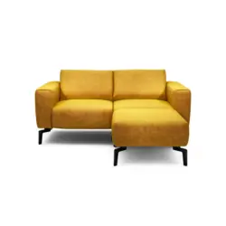 Zweisitzer inkl. Hocker Cosy in Samt Gelb