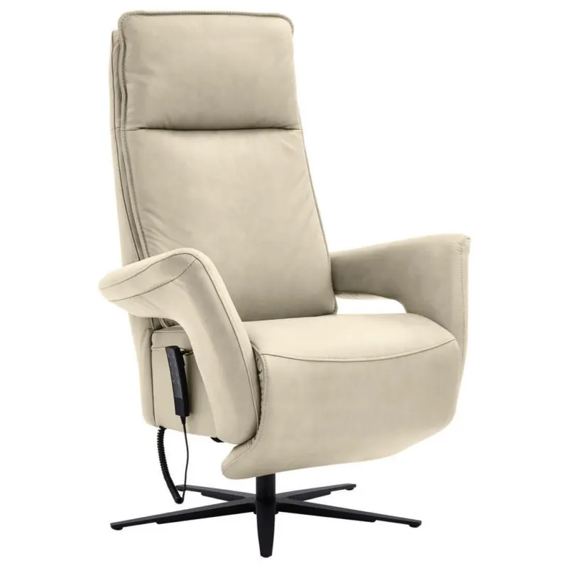 Relaxsessel in Leder Creme, Naturfarben