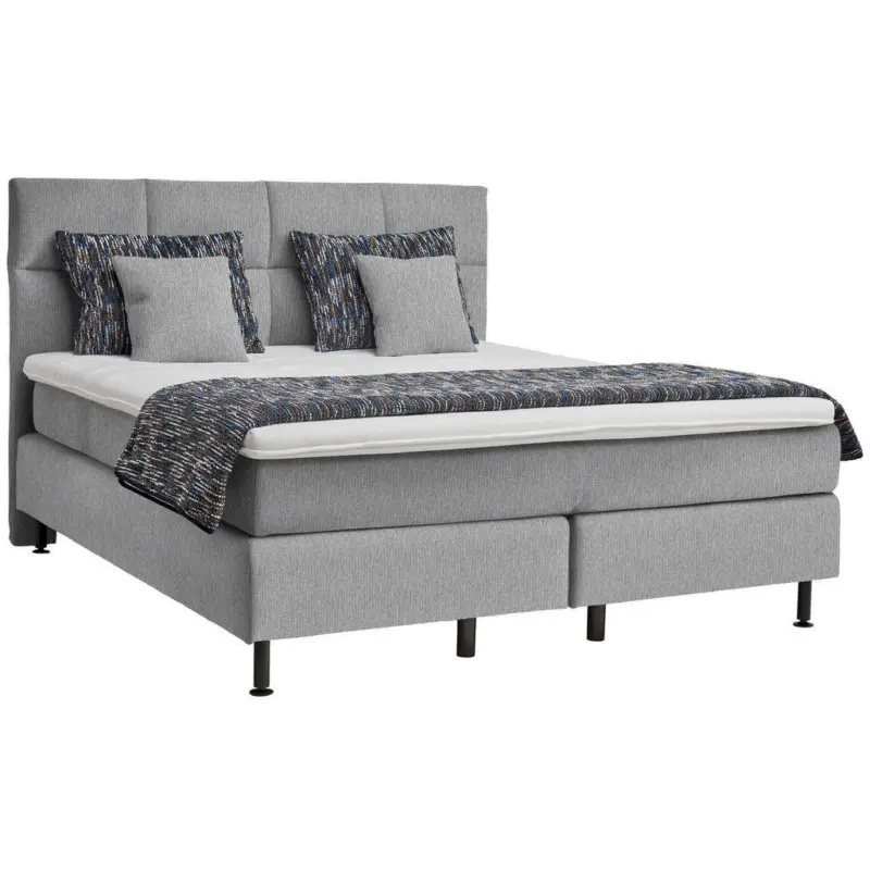 Boxspringbett 160/200 cm in Hellgrau