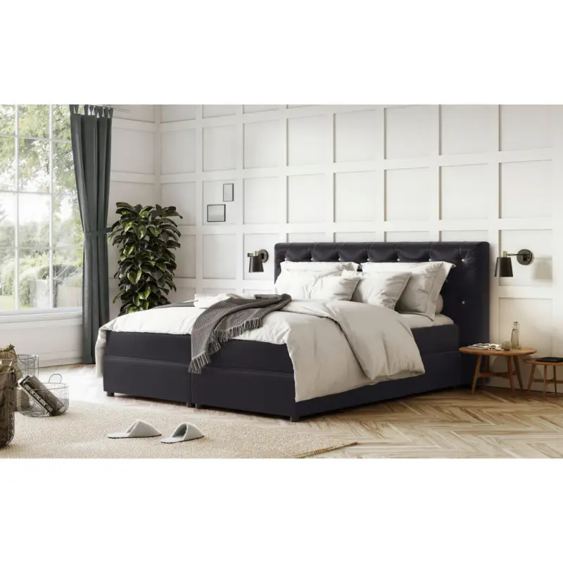 Boxspringbett 160/200 cm in Schwarz