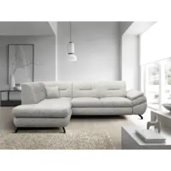 Ecksofa IMO in Struktur, Pl&uuml;sch Beige