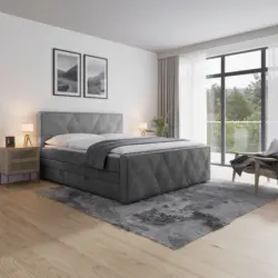 Boxspringbett 180/200 cm in Hellgrau