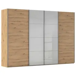 Schwebet&uuml;renschrank in Eiche Artisan, Seidengrau