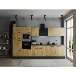 K&uuml;chenblock 340 cm in Eiche Artisan