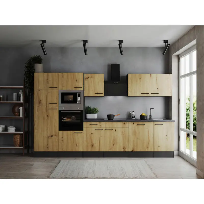 K&uuml;chenblock 340 cm in Eiche Artisan
