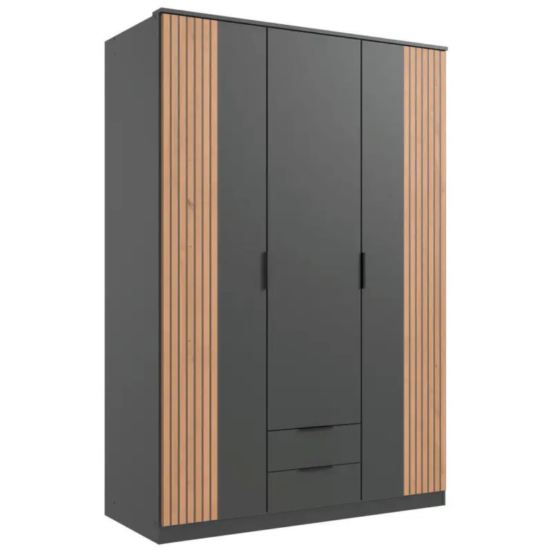 Kleiderschrank in Graphitfarben, Eiche Artisan