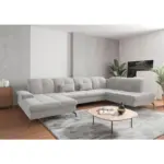 XXXLutz Lauterach - Ihr M&ouml;belhaus bei Bregenz Wohnlandschaft in Flachgewebe Silberfarben