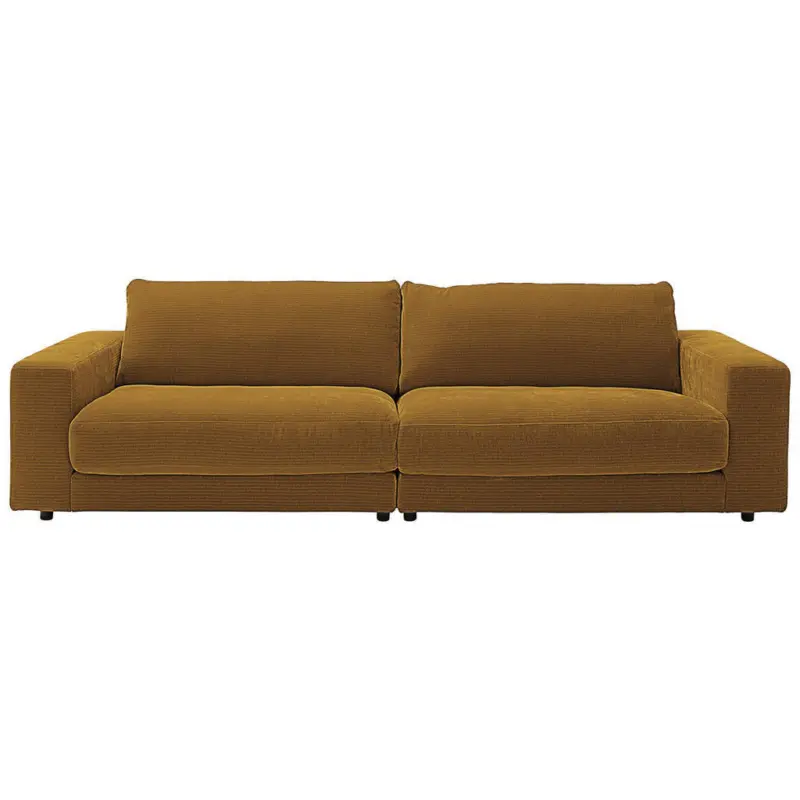 3-Sitzer-Sofa in Chenille Hellgr&uuml;n, Senfgelb