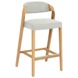 Tresenstuhl in Wei&szlig;, Wildeiche