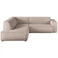 Ecksofa in Cord Taupe 224/254 cm