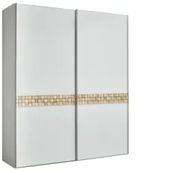 Schwebet&uuml;renschrank in Grau, Eichefarben