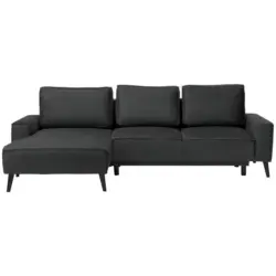 Ecksofa in Velours Anthrazit