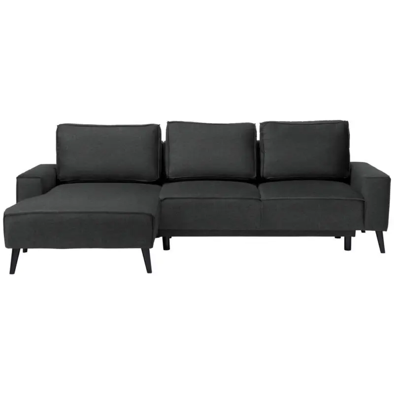 Ecksofa in Velours Anthrazit