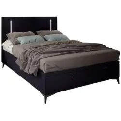 Boxbett 140/200 cm in Schwarz