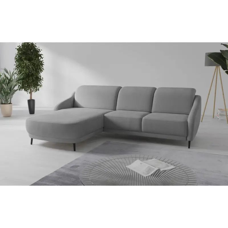 Ecksofa Blues V in Mikrofaser Grau 191/271 cm