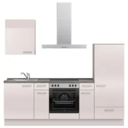 K&uuml;chenblock 240 cm in Schieferfarben, Hellgrau