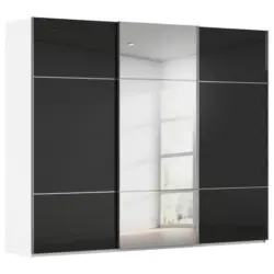 Schwebet&uuml;renschrank in Schwarz, Wei&szlig;