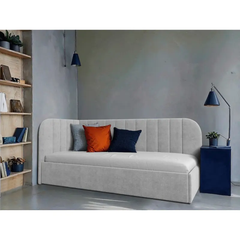 Polsterbett Lattenrost, Bettkasten Grau 90/200 cm