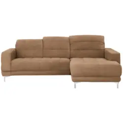 Ecksofa in Webstoff Braun 260/187 cm