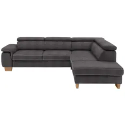 Ecksofa in Mikrofaser Anthrazit 273/226 cm