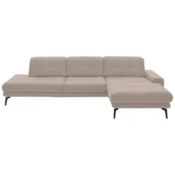 Ecksofa in Flachgewebe Naturfarben 309/190 cm