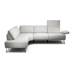 Ecksofa Cosy in Chenille Hellgrau 193/248-263 cm