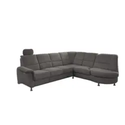 Ecksofa in Chenille Graubraun 275/236 cm