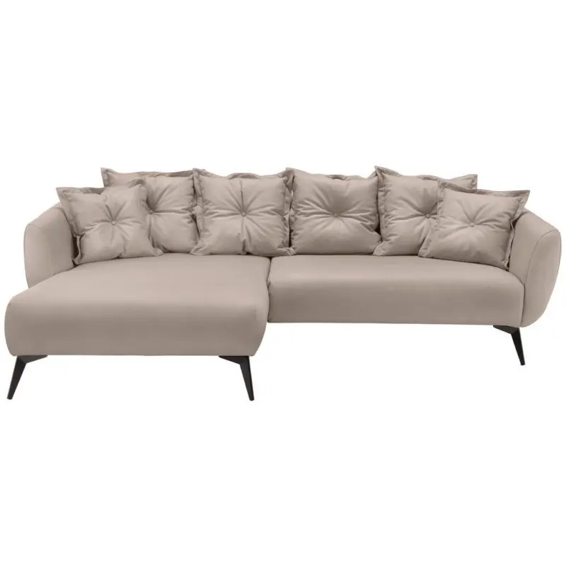 Ecksofa in Lederlook Beige 162/277 cm