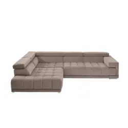 Ecksofa in Mikrofaser Cappuccino 222/326 cm