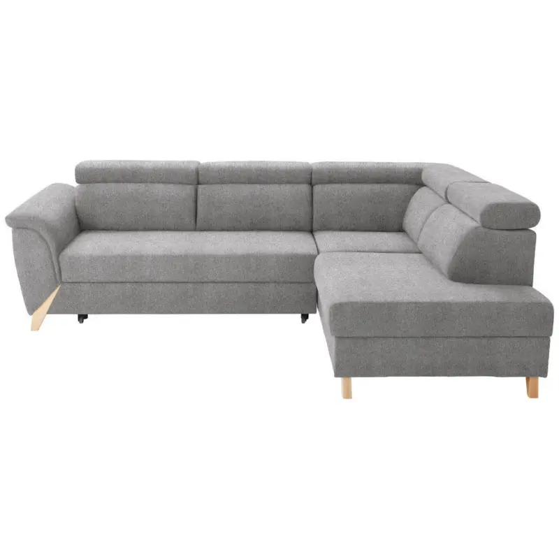 Ecksofa in Chenille Hellgrau 265/200 cm