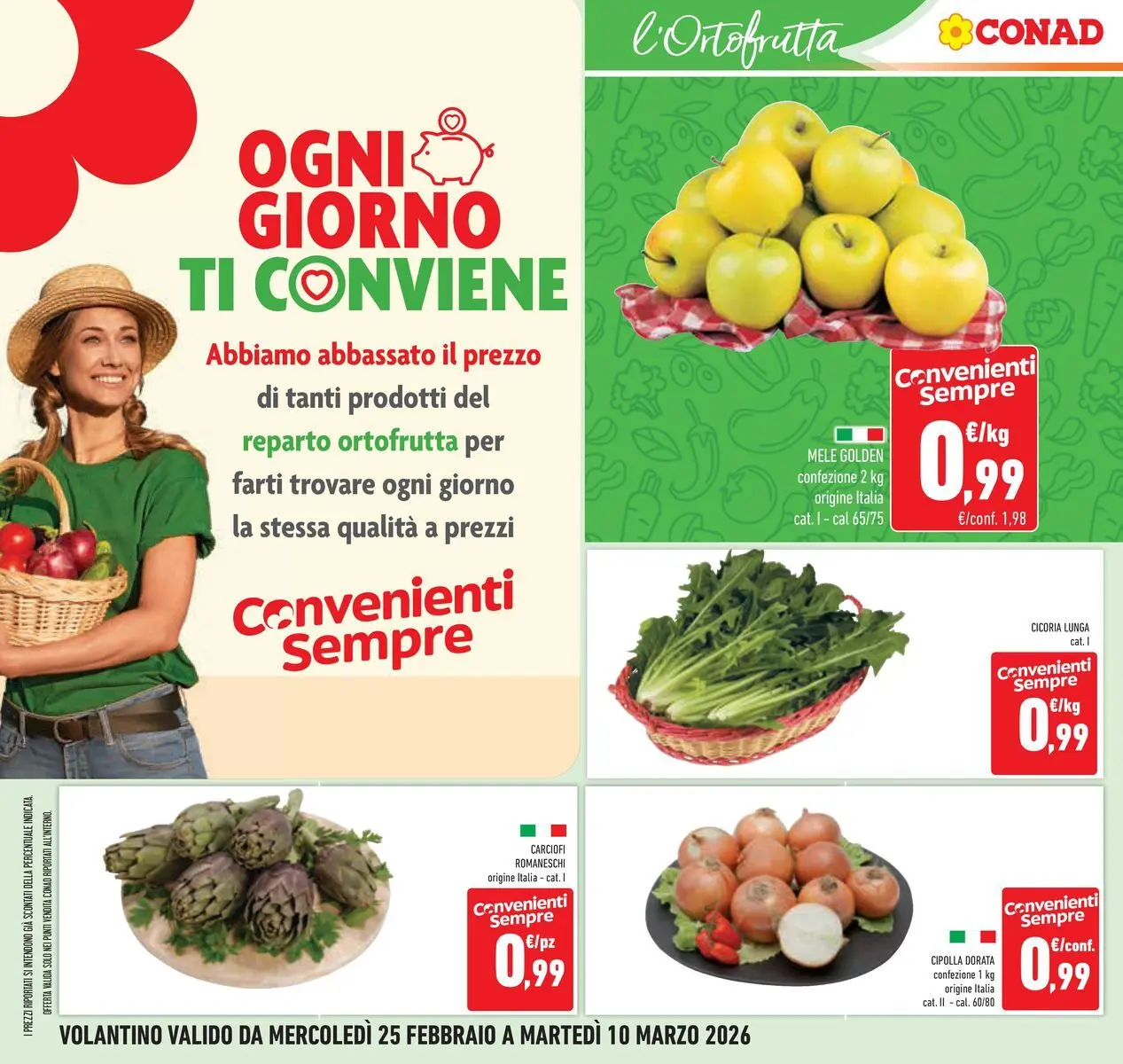 Volantino Conad dal 25/02/2026 > Anteprima | Pagina: 8 | Prodotti: Mele, Carciofi