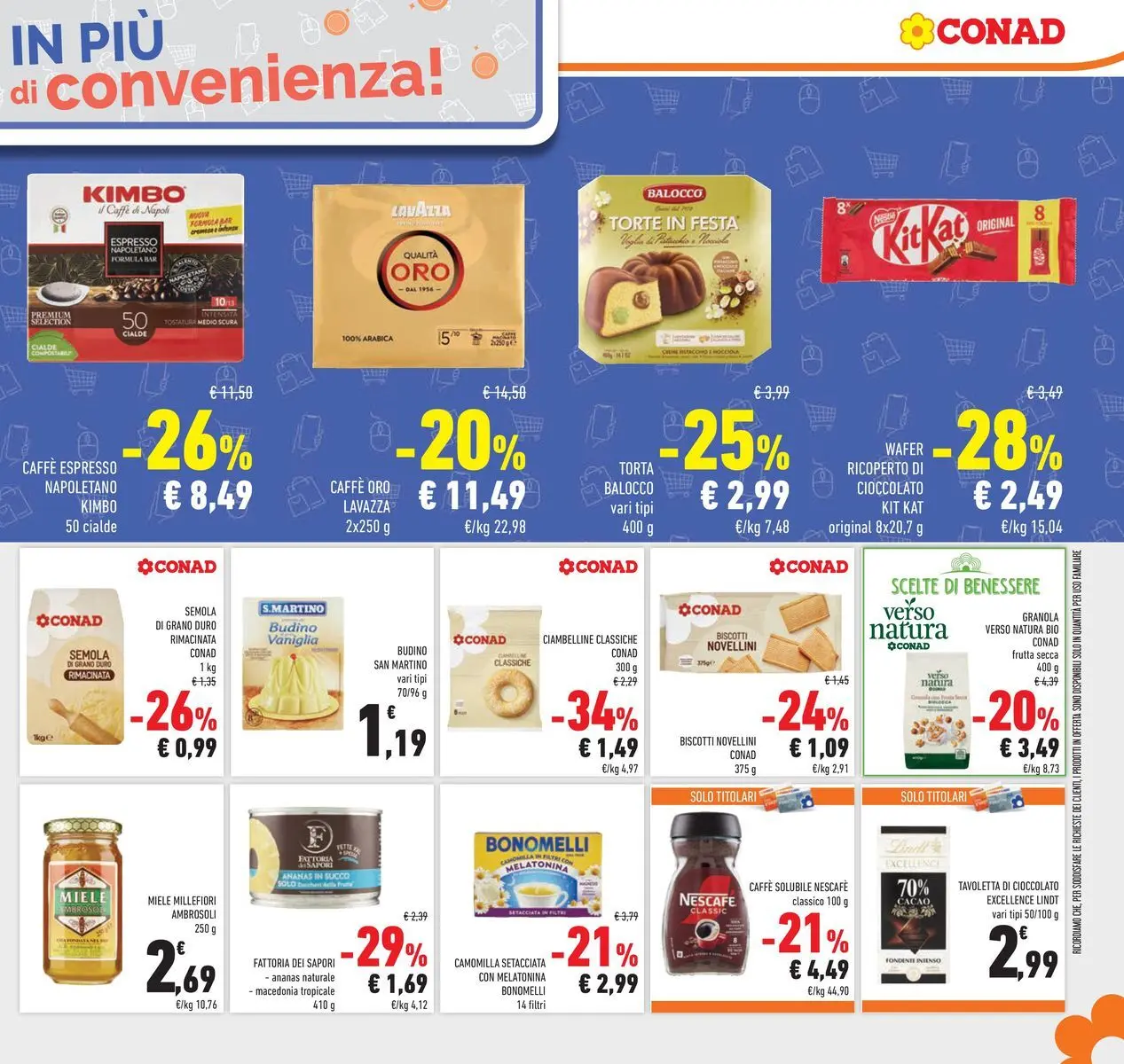 Volantino Conad dal 25/02/2026 > Anteprima | Pagina: 27 | Prodotti: Biscotti, Frutta, Ananas, Cacao