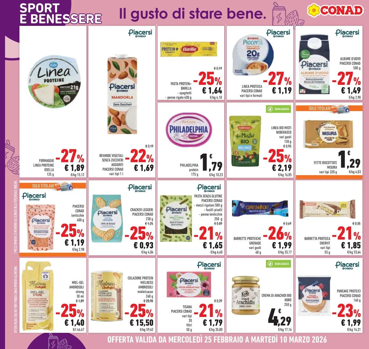 Volantino Conad dal 25/02/2026 > Anteprima | Pagina: 30 | Prodotti: Crema, Pasta senza glutine, Barretta, Fette biscottate