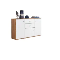 Sideboard Wei&szlig;, Alteiche 150/90/40 cm