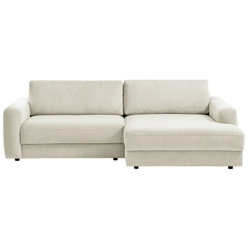 Ecksofa Bourbon in Cord Creme 250/176 cm