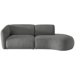 Ecksofa Jesi in Mikrofaser Graubraun 238/107 cm