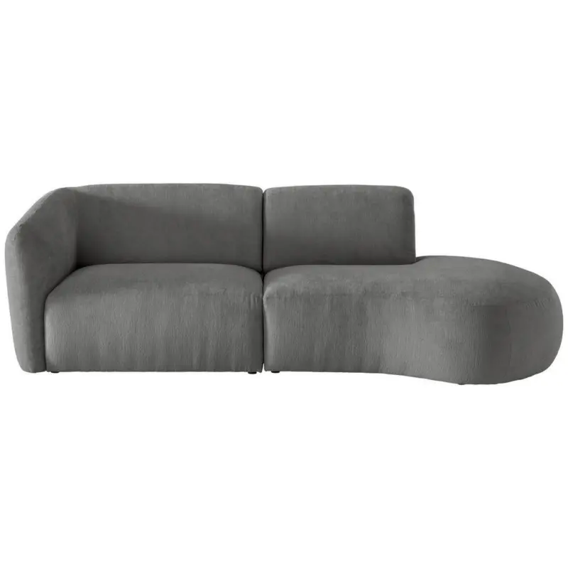 Ecksofa Jesi in Mikrofaser Graubraun 238/107 cm
