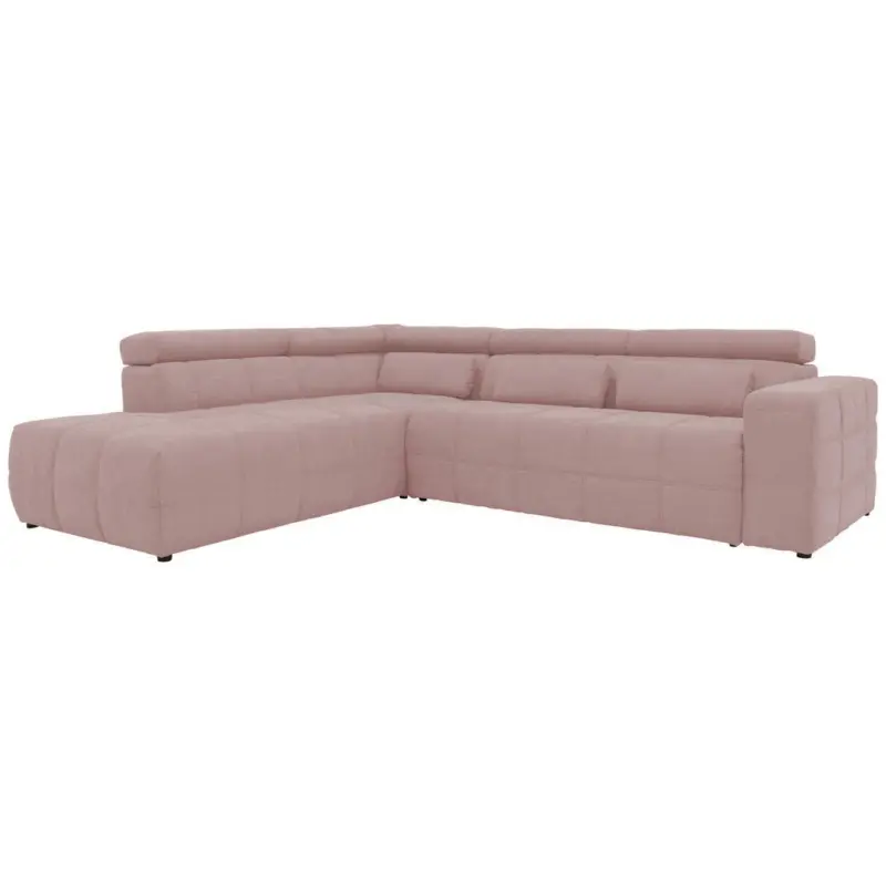 Ecksofa in Mikrofaser Rosa 228/275 cm