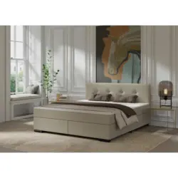 Boxspringbett 160/220 cm in Beige