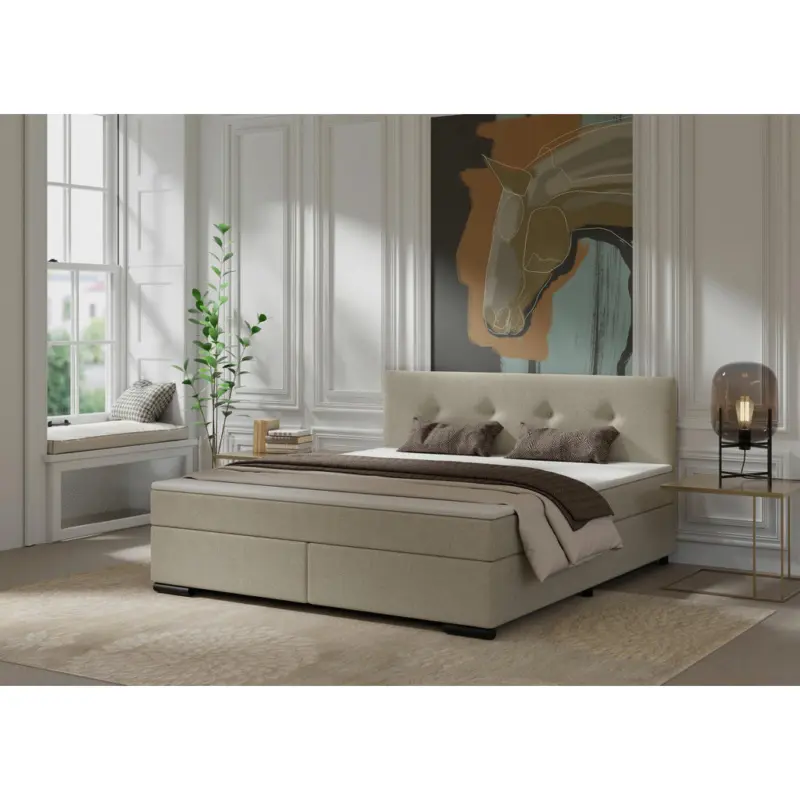 Boxspringbett 160/220 cm in Beige