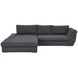 Ecksofa in Flachgewebe Grau 174/306 cm