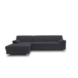 Ecksofa in Webstoff Schlammfarben 150/252 cm