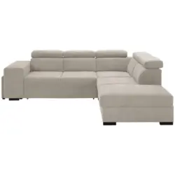 Ecksofa in Webstoff Beige