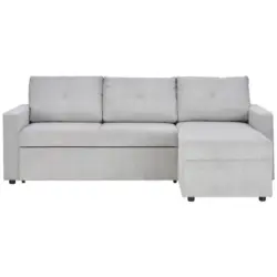 Ecksofa in Cord Hellgrau