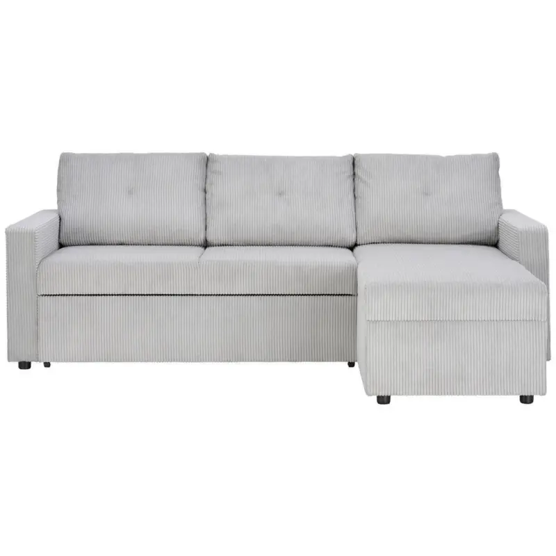 Ecksofa in Cord Hellgrau