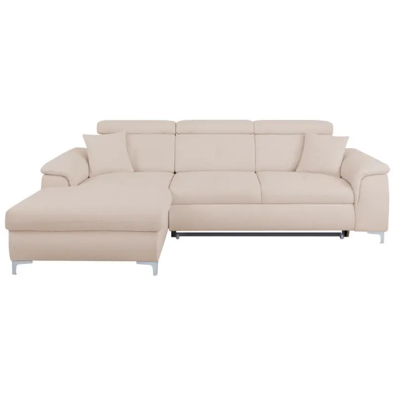 Ecksofa in Flachgewebe Creme