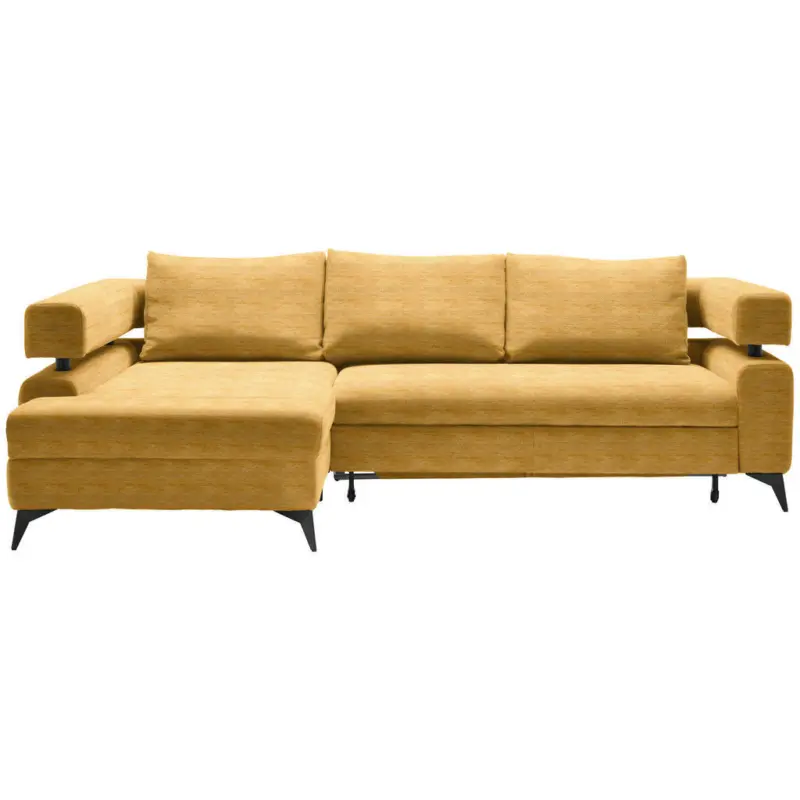 Ecksofa in Chenille Currygelb